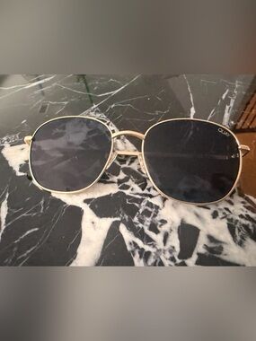 Quay Classic Gold Frame Sunglasses with Dark Lenses